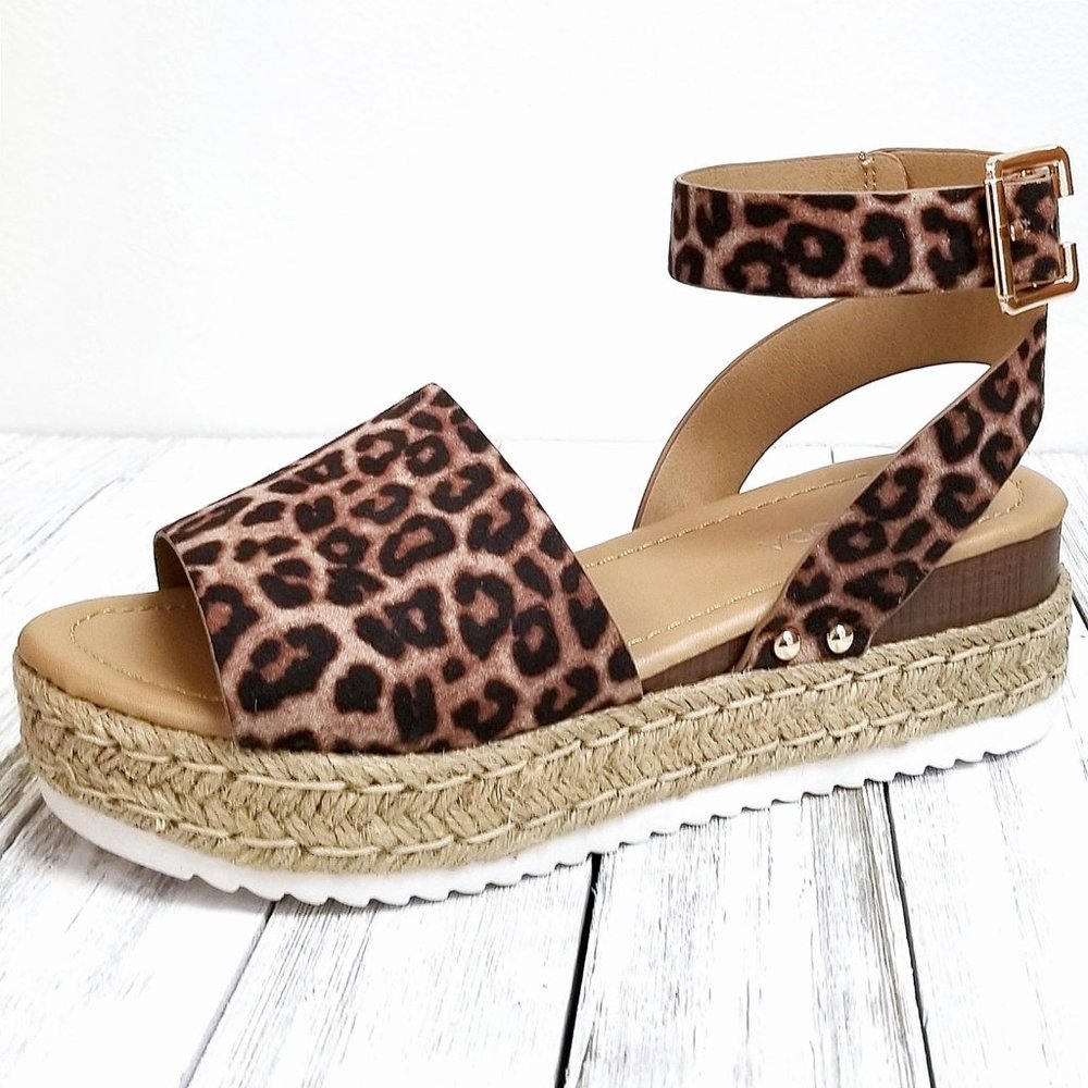 TOP Moda Leopard Print Espadrilles - Picture 2 of 3